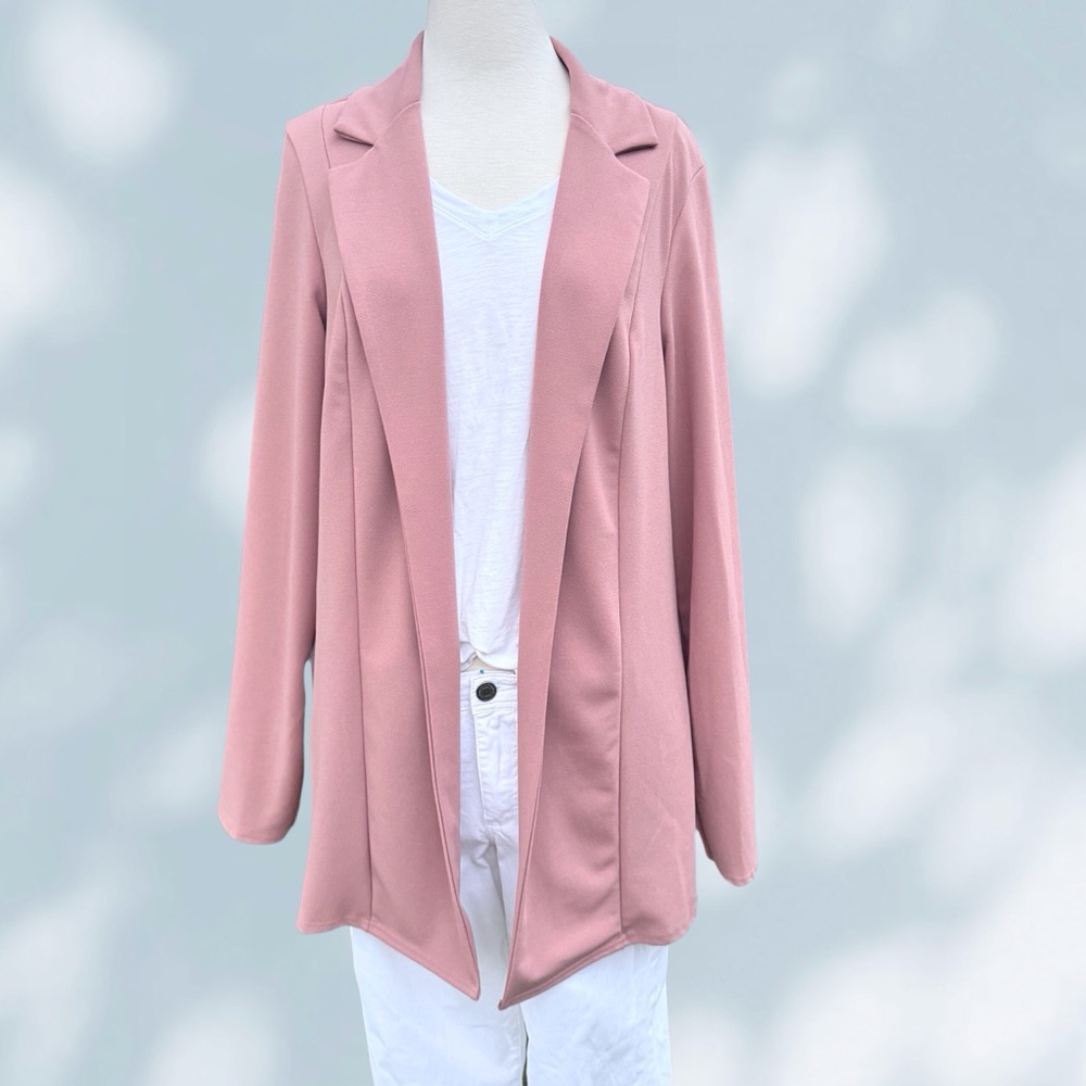 long tall sally Dusty Rose Open Front Blazer